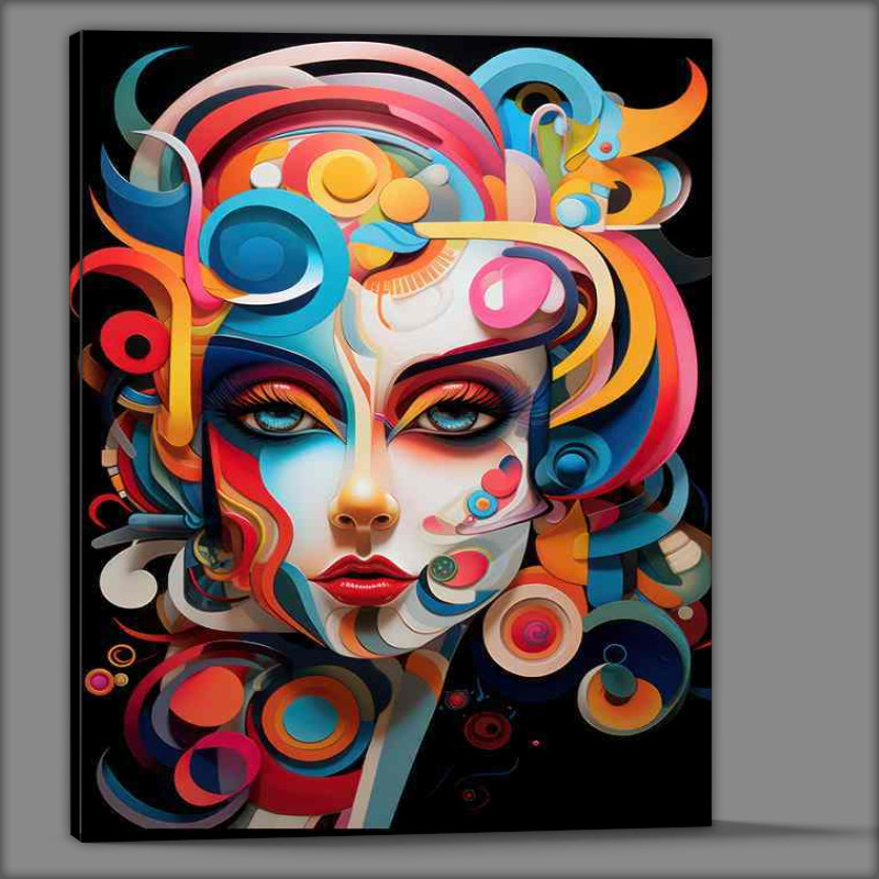 Buy Canvas : (Abstract Visions Colorful Faces as Artistic Statements)