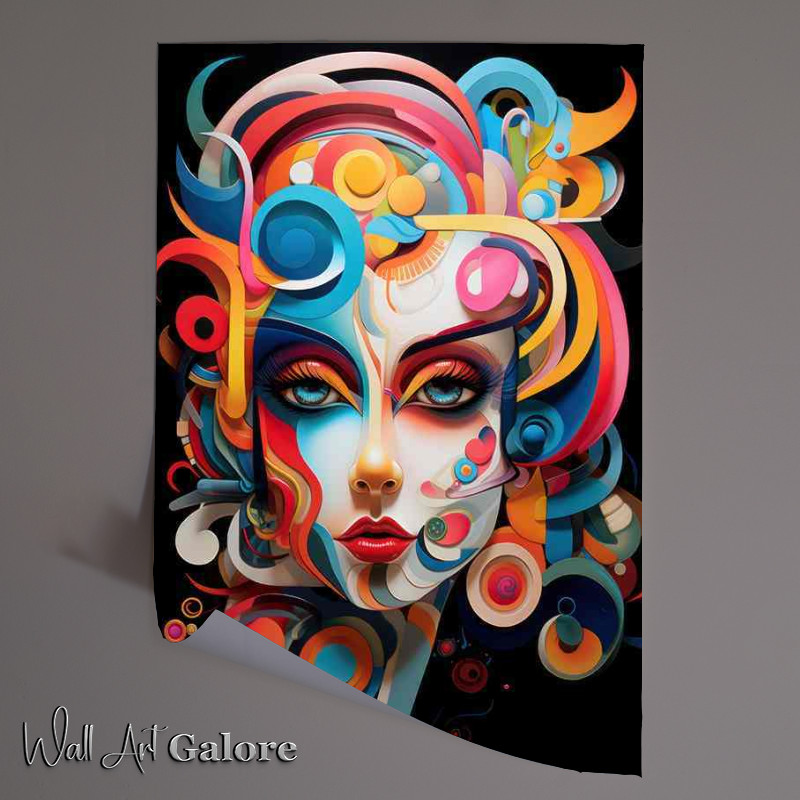 Buy Unframed Poster : (Abstract Visions Colorful Faces as Artistic Statements)