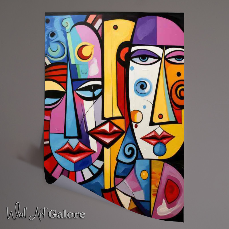 Buy Unframed Poster : (Beyond Realism Abstract Faces in Dazzling Hues)