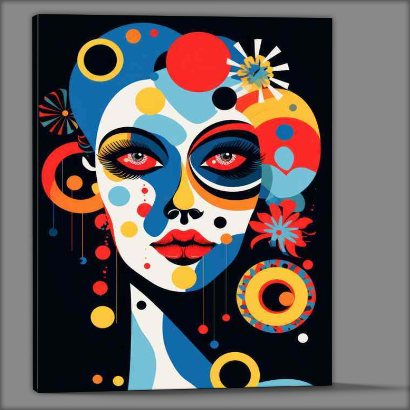 Buy Canvas : (Chaos and Harmony Colorful Abstract Faces Revealed)
