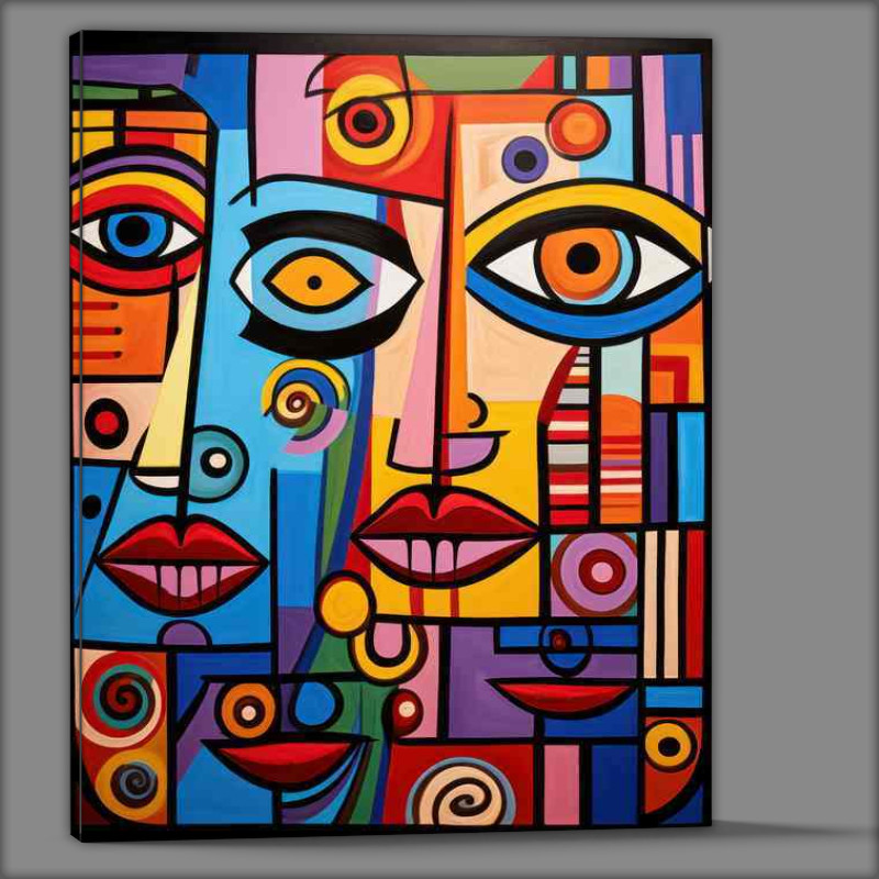 Buy Canvas : (Colorful Facial Fantasies Abstract s Unveiled)