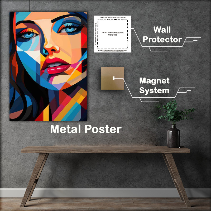 Buy Metal Poster : (Colorful Identity Abstract Faces and Their Stories)