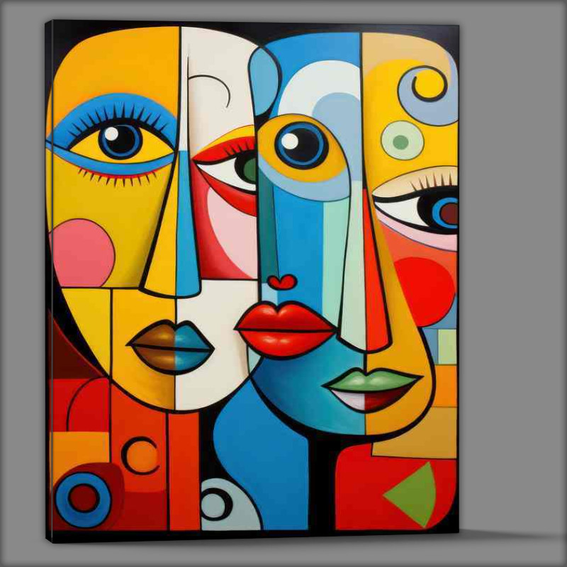 Buy Canvas : (Diverse Palettes Abstract Faces A Kaleidoscope of Emotion)