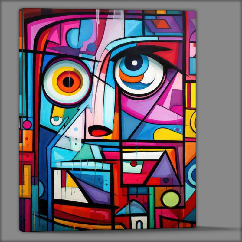 Buy Canvas : (Faces of the Rainbow Abstract Art in Full Bloom)