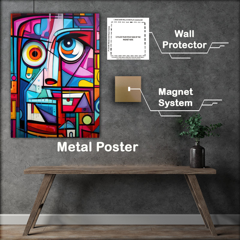 Buy Metal Poster : (Faces of the Rainbow Abstract Art in Full Bloom)