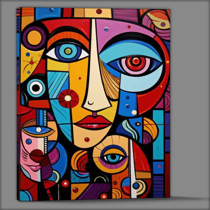Buy Canvas : (The Language of Color Abstract Faces Speaking Volumes)