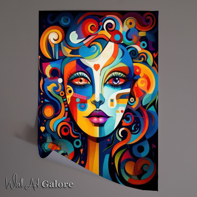 Buy Unframed Poster : (The Power of Pigment Abstract Faces in Dazzling Color)