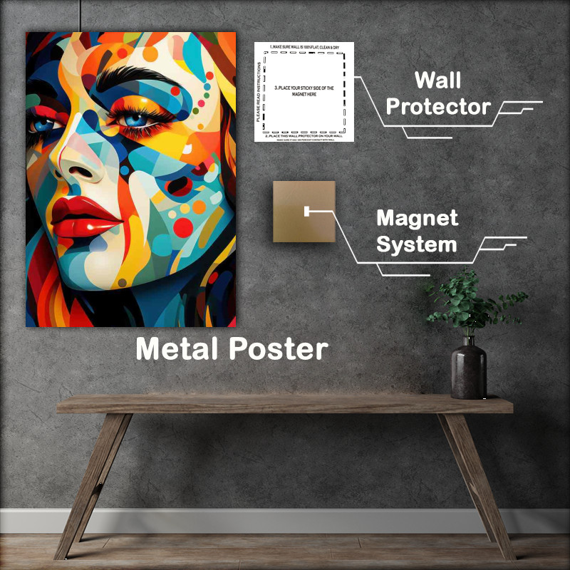 Buy Metal Poster : (The Spectrum of Emotion Colorful Abstract Faces)