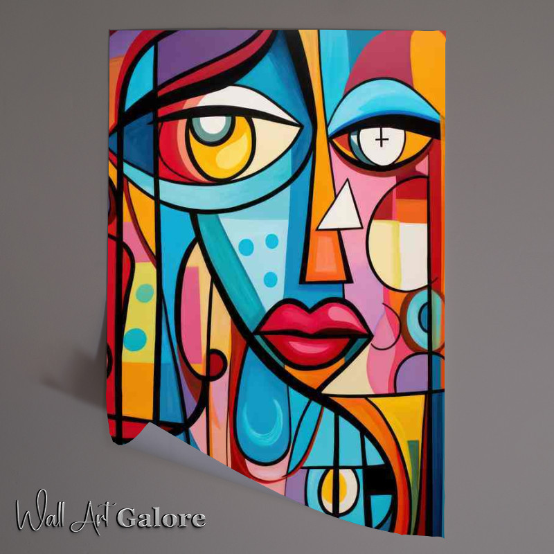 Buy Unframed Poster : (Vibrant Encounters Abstract Faces in Multicolor)