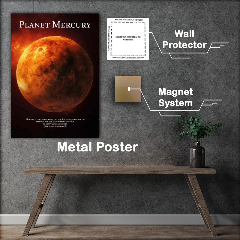 Buy Metal Poster : (Planet Mercury space art)