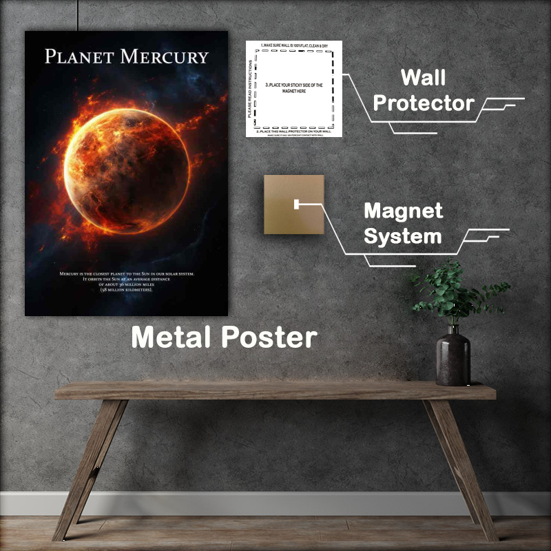 Buy Metal Poster : (Planet Mercury version two Space Art)