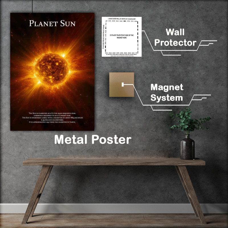 Buy Metal Poster : (Planet Sun Is A Star Space Art)