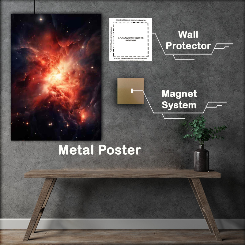 Buy Metal Poster : (The Colors of Orians Nebulaes In Space)