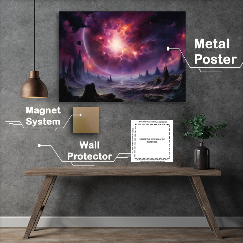 Buy Metal Poster : (An Amazing Attractive Nebula Space Cluster)