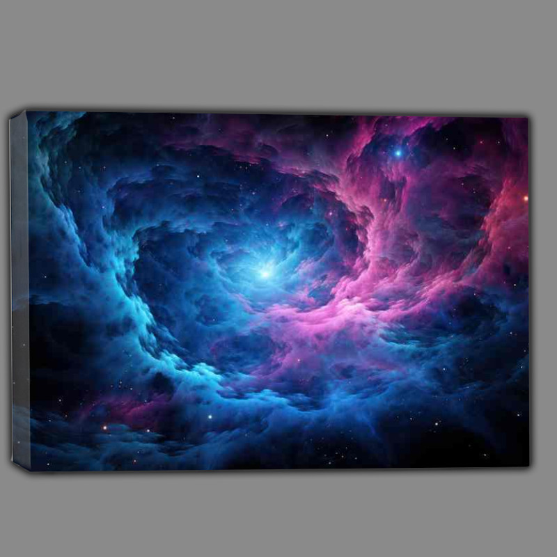 Buy Canvas : (The Bright Nebula burns with pink and purple colours In Space)