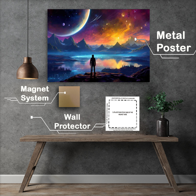 Buy Metal Poster : (Cosmic Giants Planets with Enormous Rock Formations)