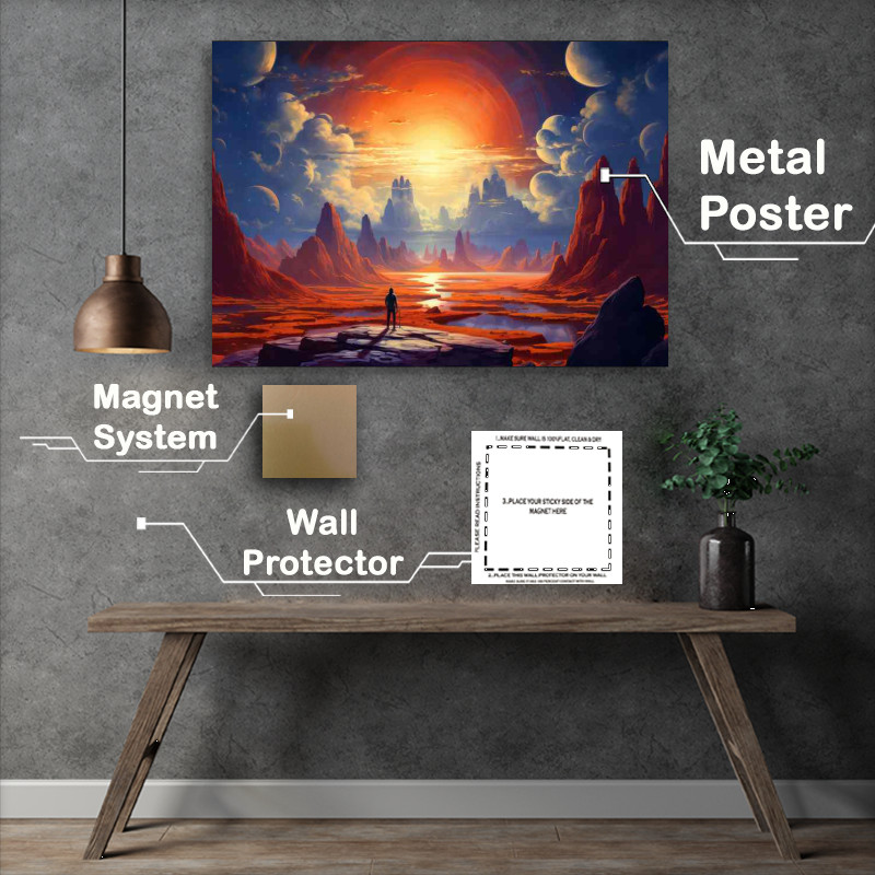 Buy Metal Poster : (Mysteries of the Massive Boulders space art)