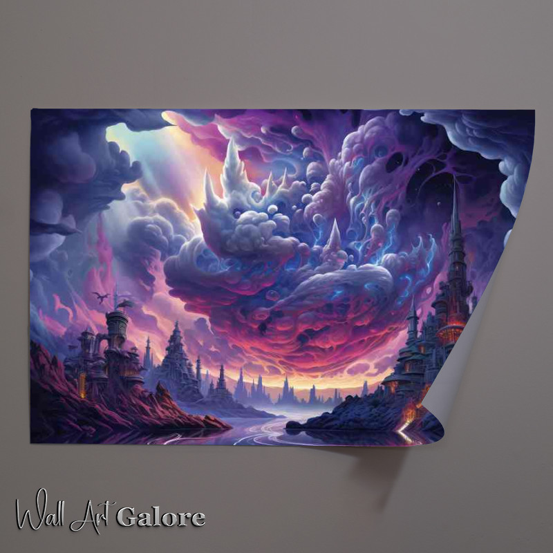 Buy Unframed Poster : (Planets Surrounded by Monumental Rock Structures)