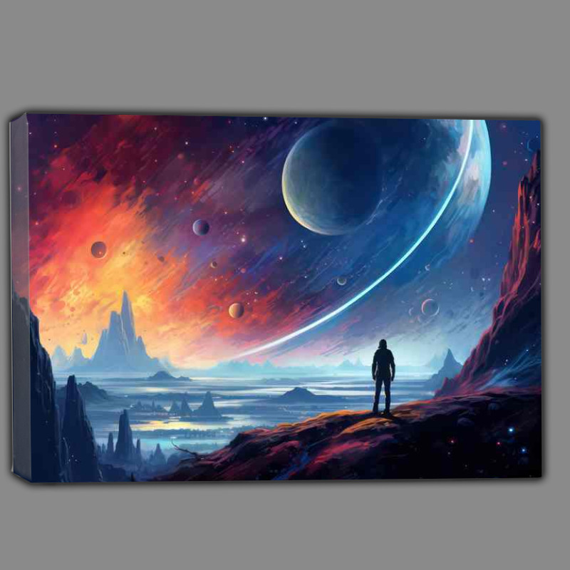 Buy Canvas : (Rocky Wonders With Planets And Gas Rings)