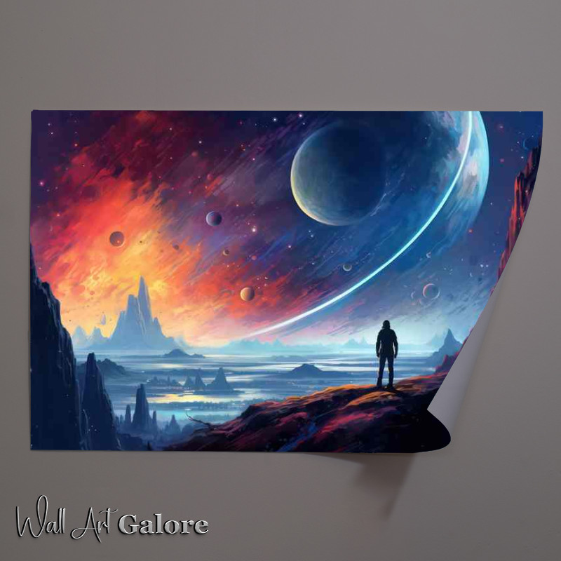 Buy Unframed Poster : (Rocky Wonders With Planets And Gas Rings)