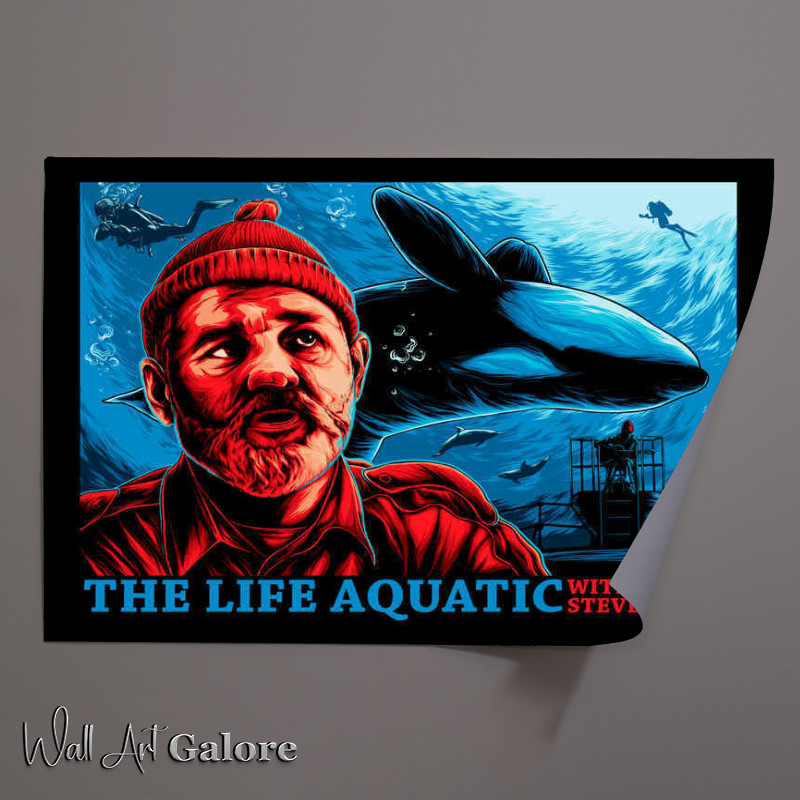 Buy Unframed Poster : (Aquatic Life whale in the sea with steve)