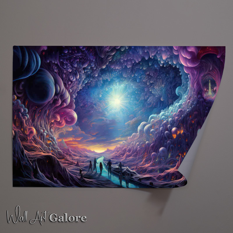 Buy Unframed Poster : (Artful Enchanted World With people walking around on the path)