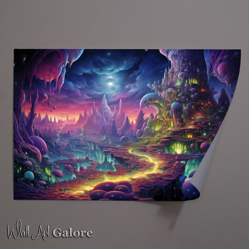 Buy Unframed Poster : (Fan Art Enchanted Fantasy World with a golden path)