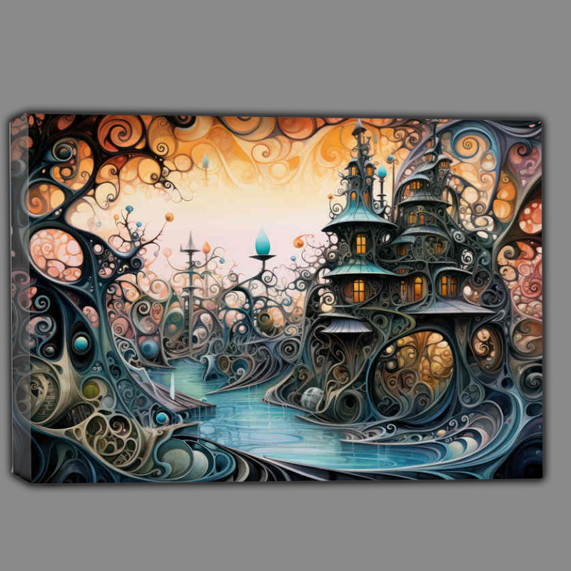 Buy Canvas : (Living next to the blue lake in the fantasy world)