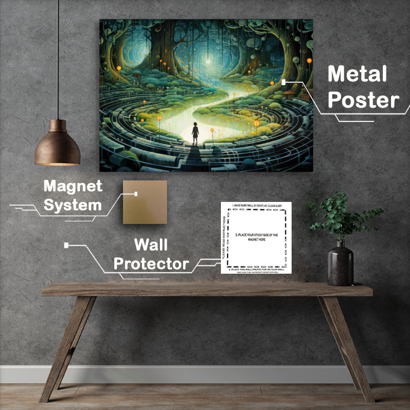 Buy Metal Poster : (Surrounded bt the old English trees fantasy landscape)