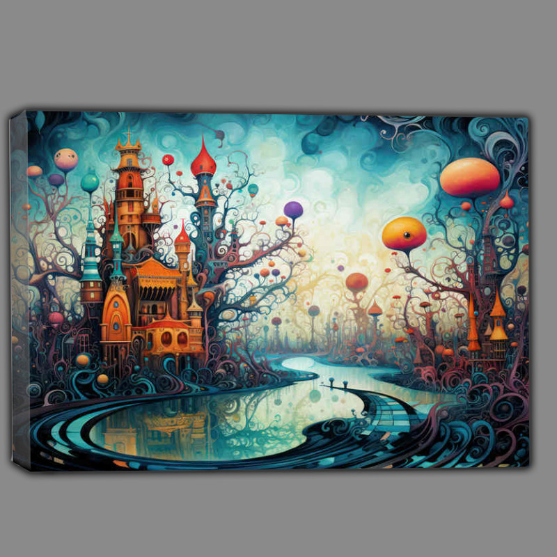 Buy Canvas : (The Enchanted Swamp with enriched coloured trees)