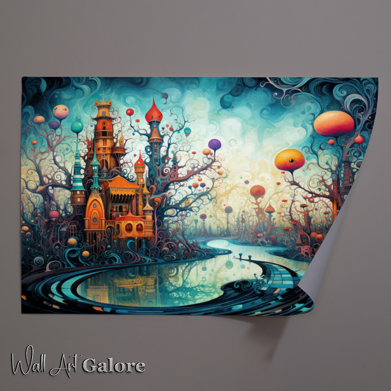 Buy Unframed Poster : (The Enchanted Swamp with enriched coloured trees)