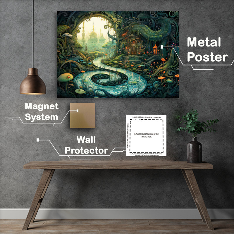Buy Metal Poster : (The Swirly Swamp in the Enchanted World)