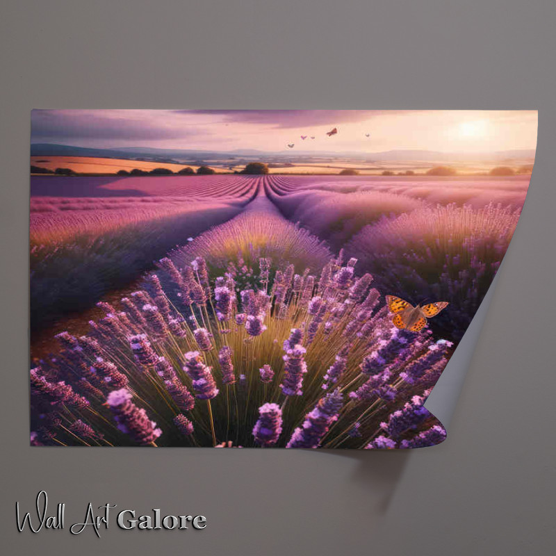 Buy Unframed Poster : (Lavenders breeze in a british field filled with purples)