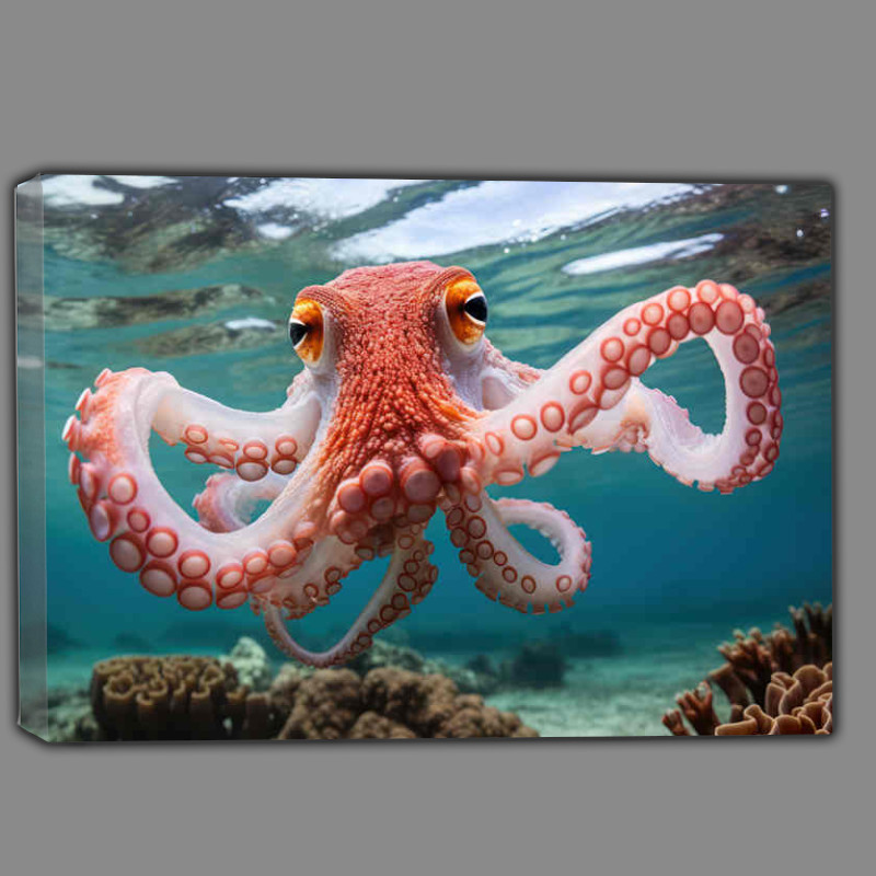 Buy Canvas : (Octopus swimming in the sea Amazing colour)