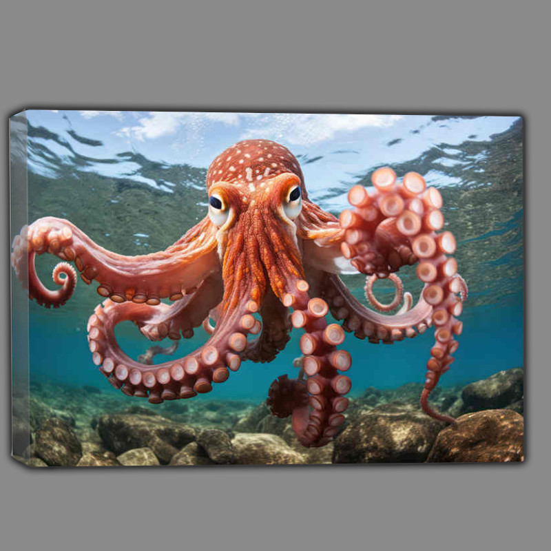Buy Canvas : (octopus swimming in the ocean sea)