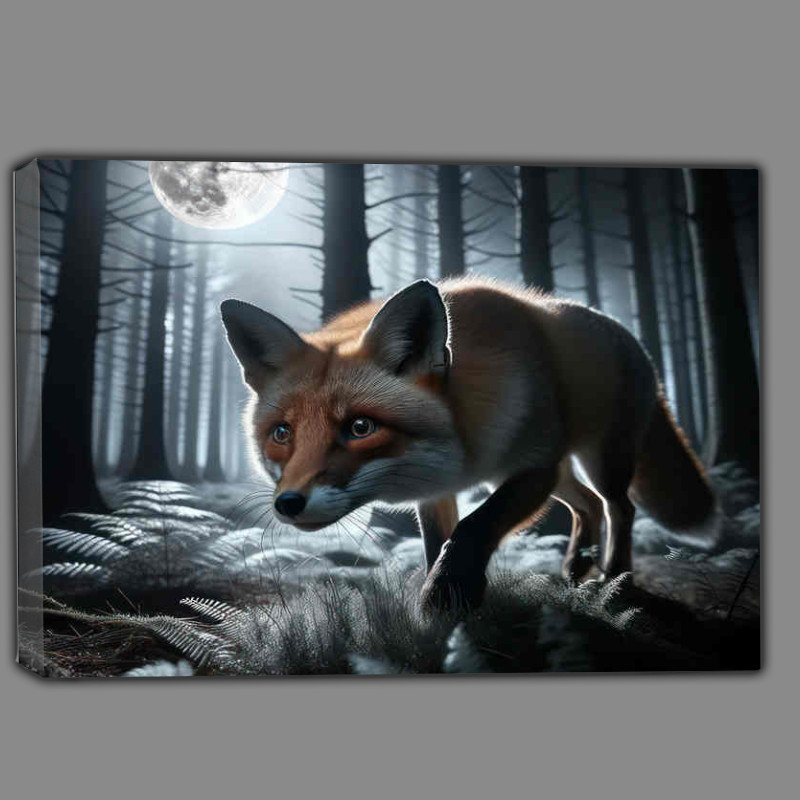 Buy Canvas : (The Red Fox traverling through the forest)