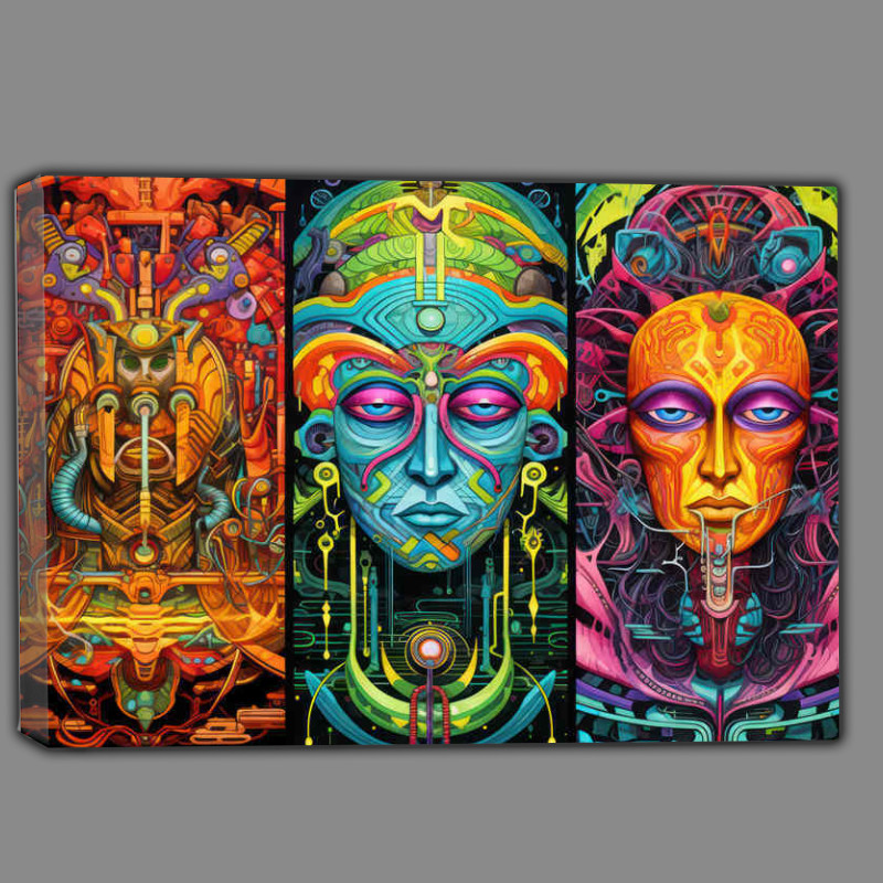 Buy Canvas : (Aztec style faces to the gods)