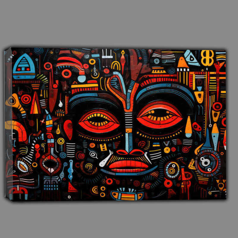 Buy Canvas : (Cool coloured painting of a mans face abstract style)