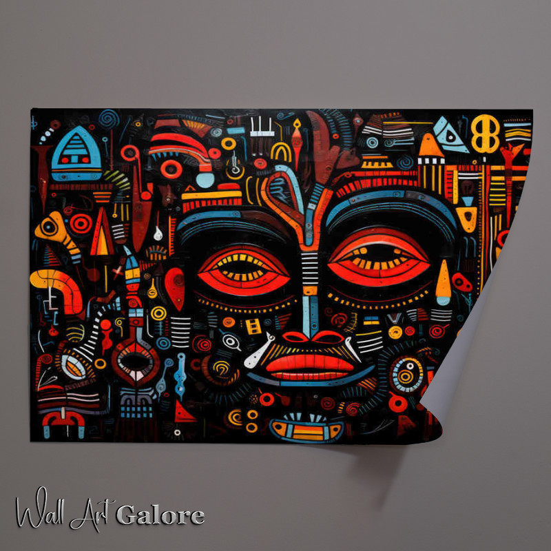 Buy Unframed Poster : (Cool coloured painting of a mans face abstract style)