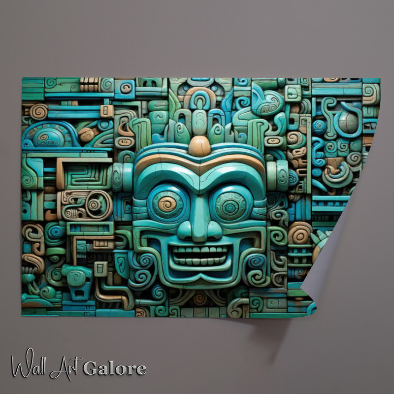 Buy Unframed Poster : (Mayan relief sculpture mayan monument aztec style)