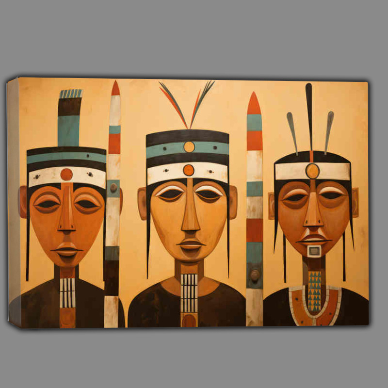 Buy Canvas : (Three Men Painted style Native American)
