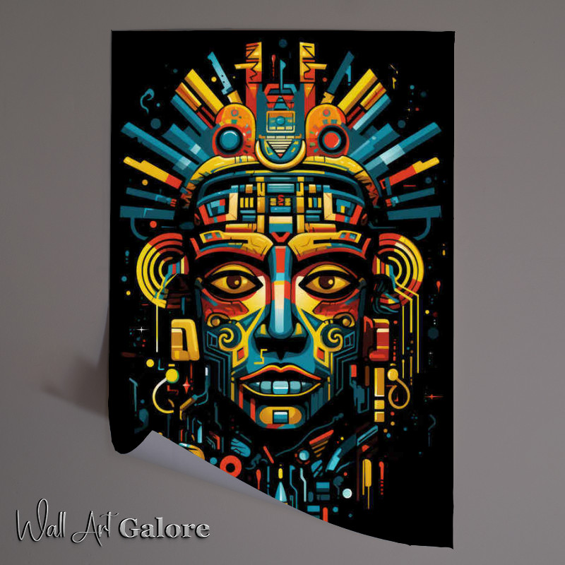 Buy Unframed Poster : (Abstract aztec man with a painted style)