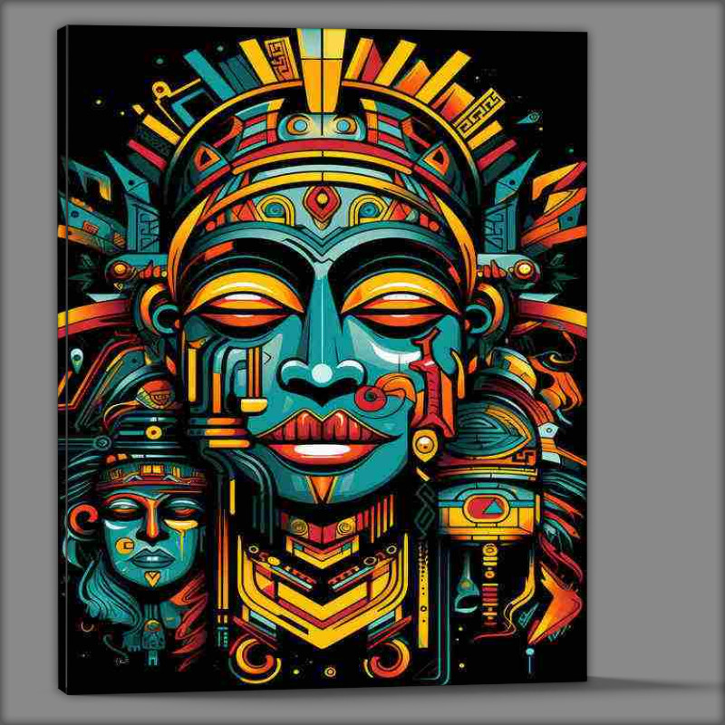 Buy Canvas : (Art aztec art deco art in the style of postmodern Man)