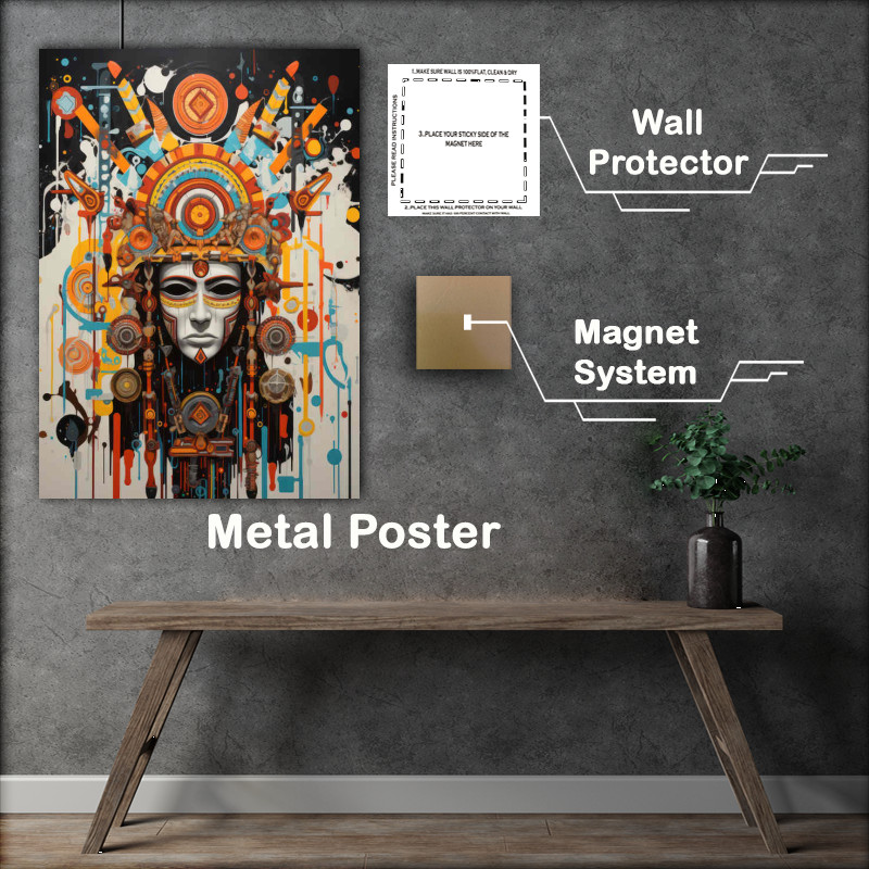 Buy Metal Poster : (Indian painting style abstract art)