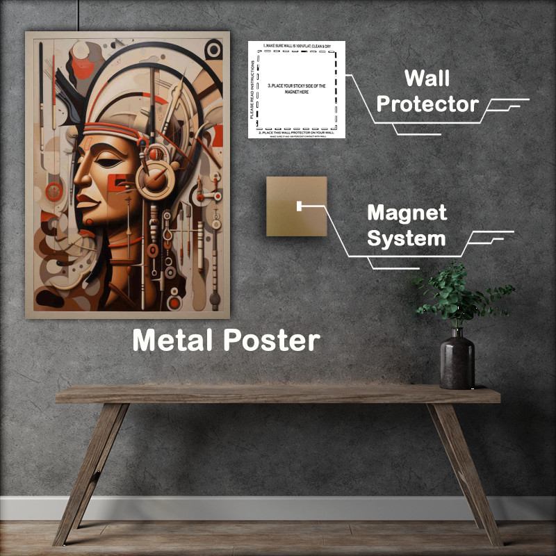 Buy Metal Poster : (Indian style painted man with cool features on his face)