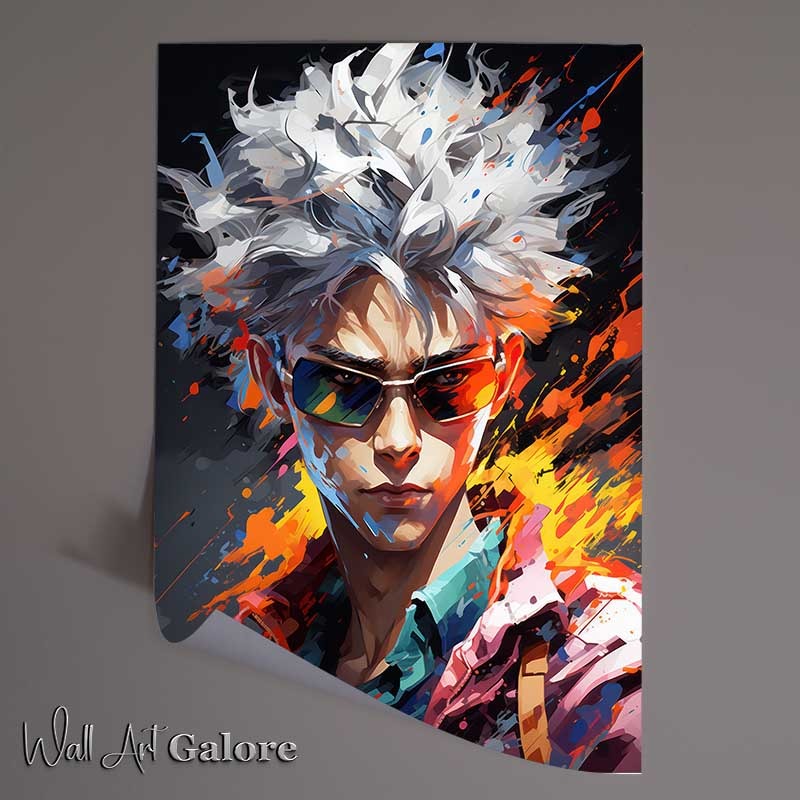 Buy Unframed Poster : (Kakashi Naruto style of with colours splash art)