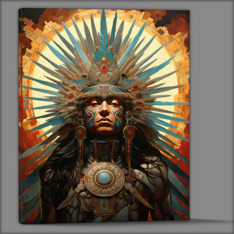 Buy Canvas : (Native american warrior Battle ready)