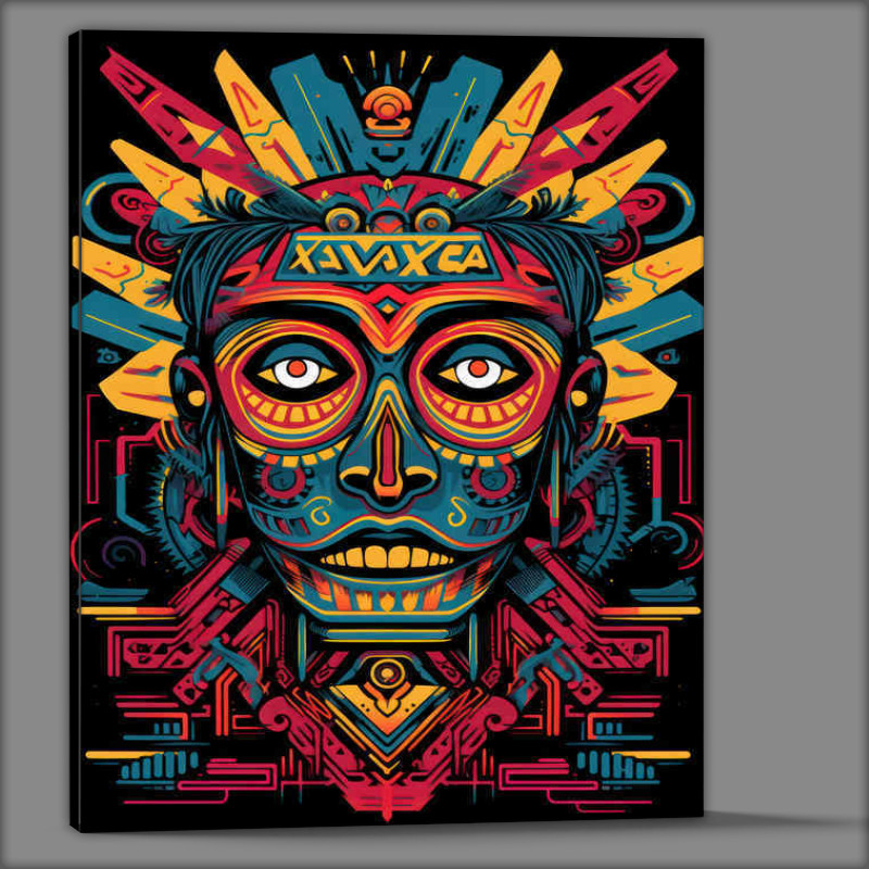 Buy Canvas : (Postmodern mans face in a aztec style)