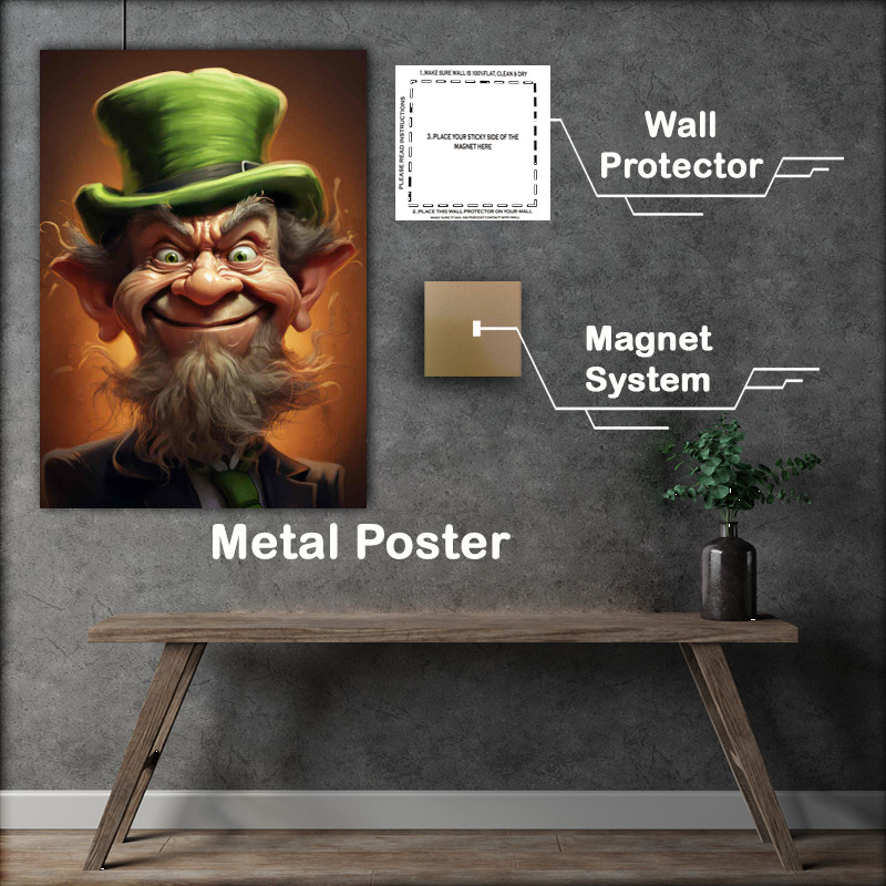 Buy Metal Poster : (Whimsical Wonders The World of Cartoon Leprechauns)