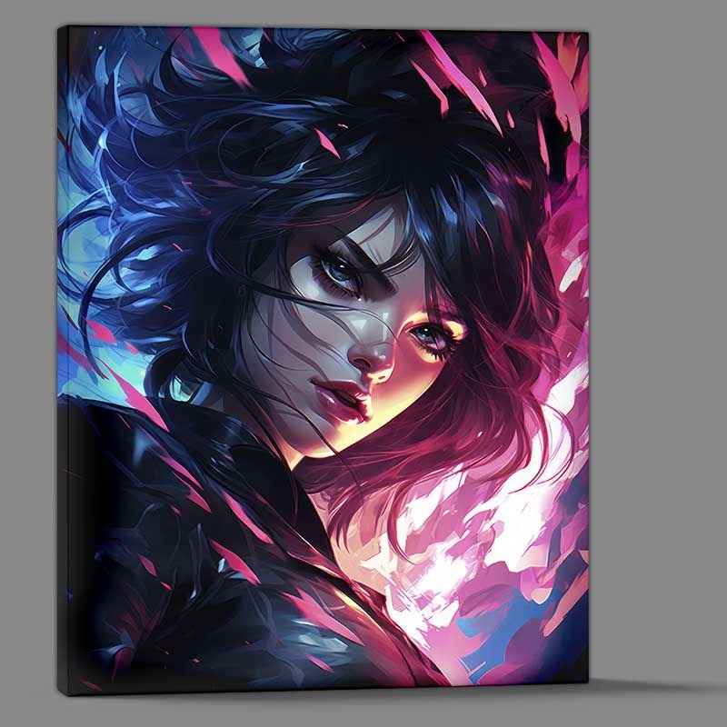 Buy Canvas : (Lady in black with her hair is a vampire)